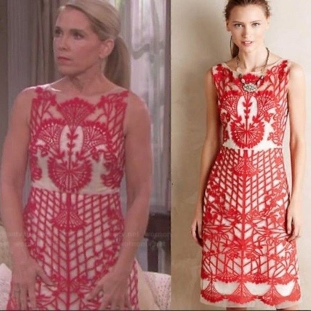 Geisha Designs Dress 2P BoxJ Sugared Ruby Sheath Red Floral print BoxS